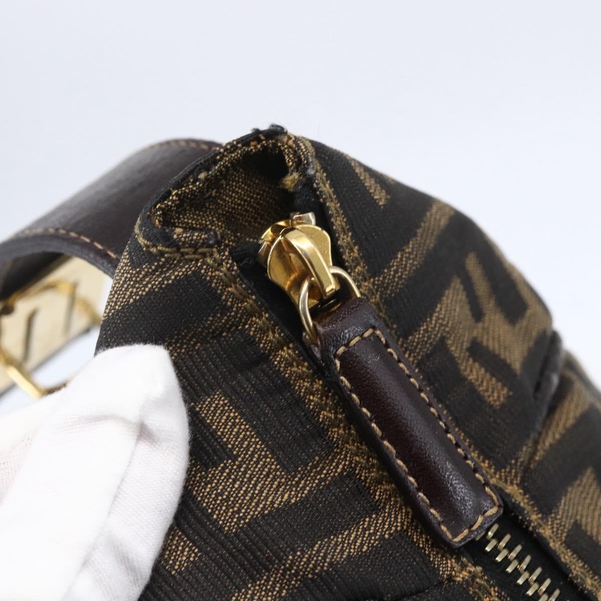FENDI Zucca Canvas Hand Bag 2way Black Brown Auth 150838