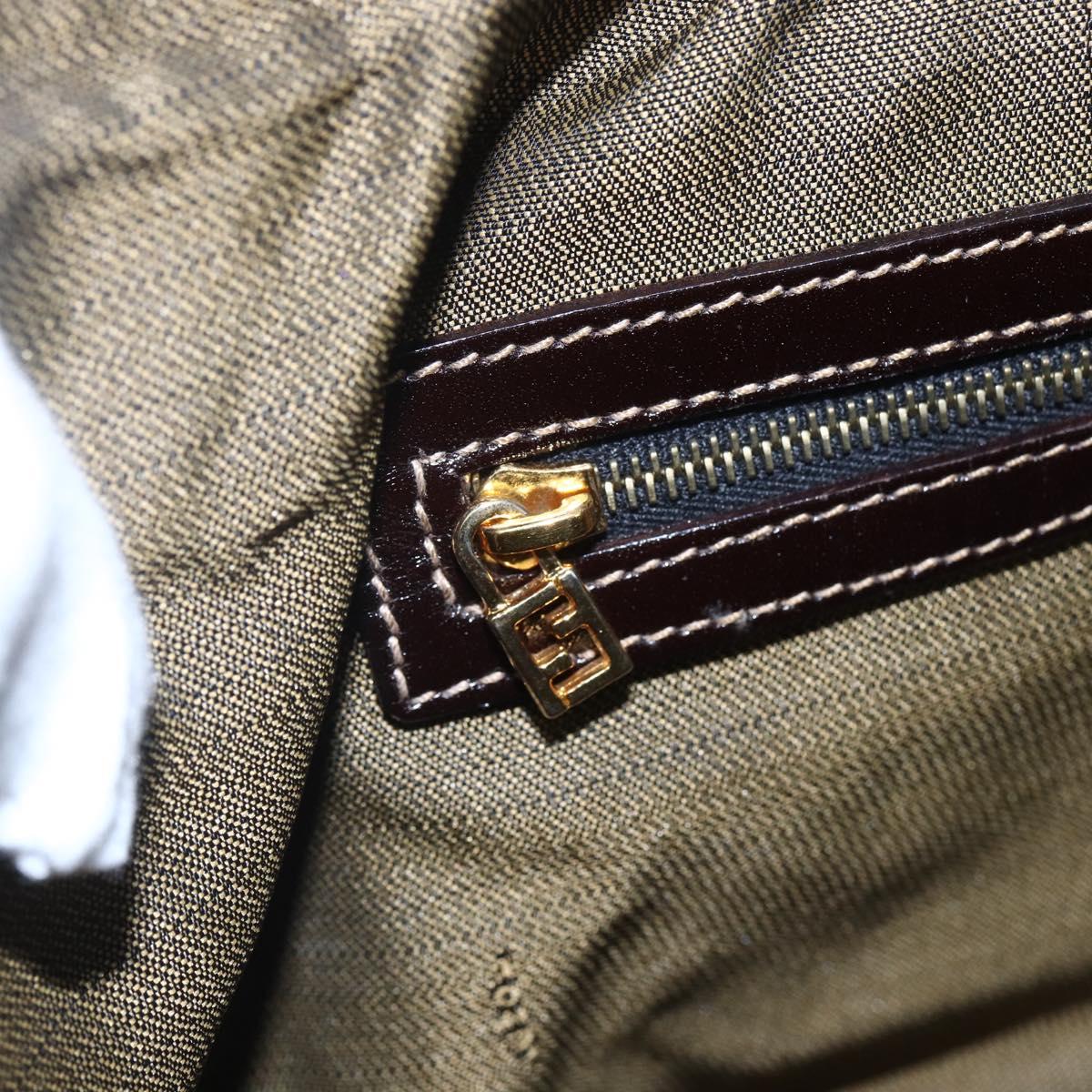 FENDI Zucca Canvas Hand Bag 2way Black Brown Auth 150838