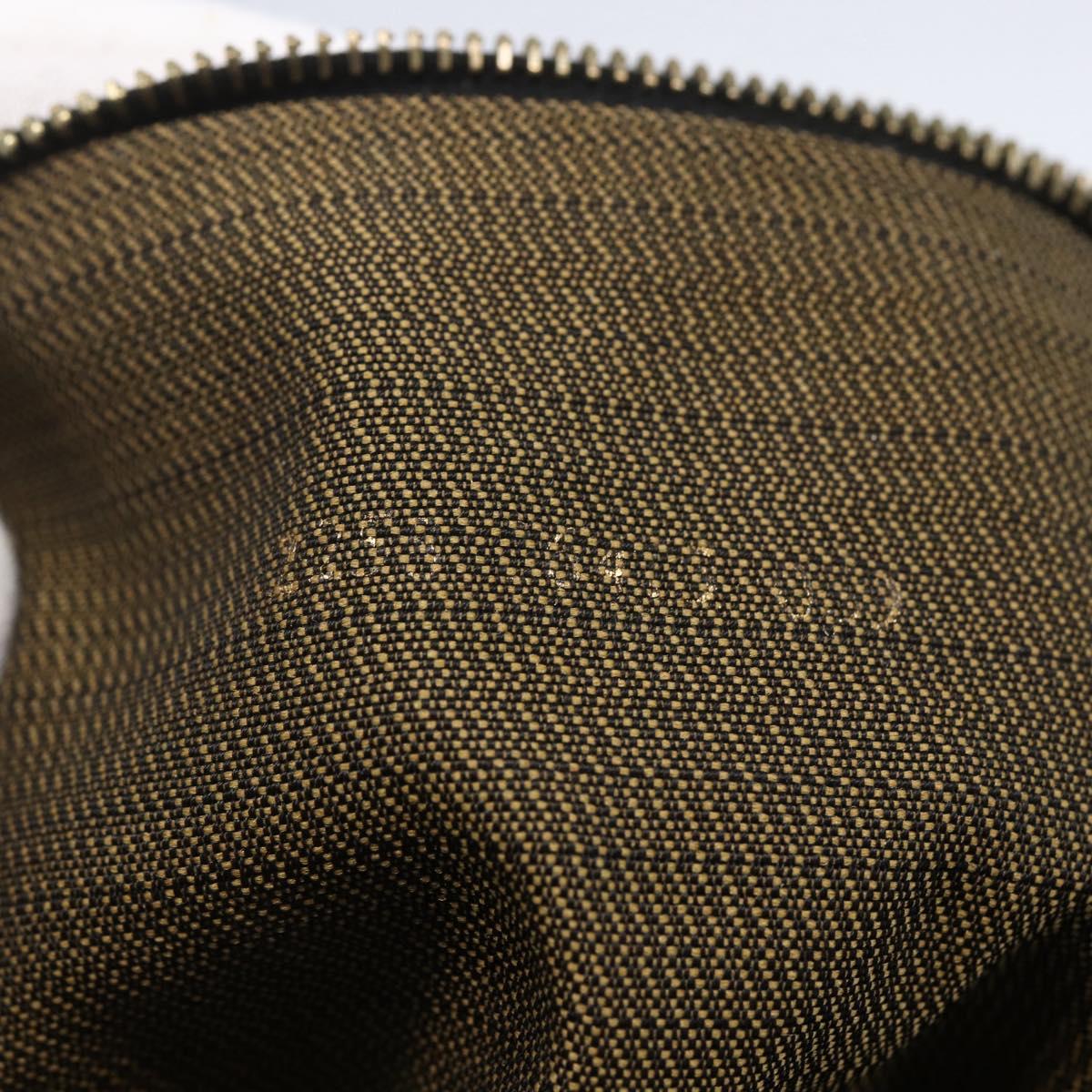 FENDI Zucca Canvas Hand Bag 2way Black Brown Auth 150838