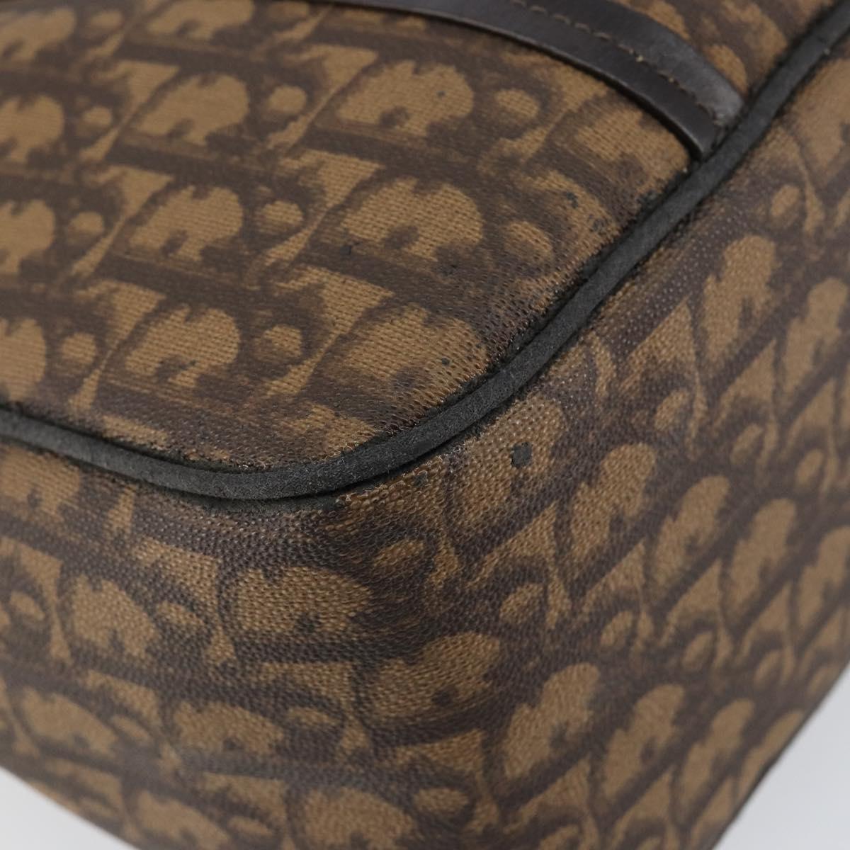 Christian Dior Trotter Canvas Chain Tote Bag PVC Romantic Navy Gold Auth 150839