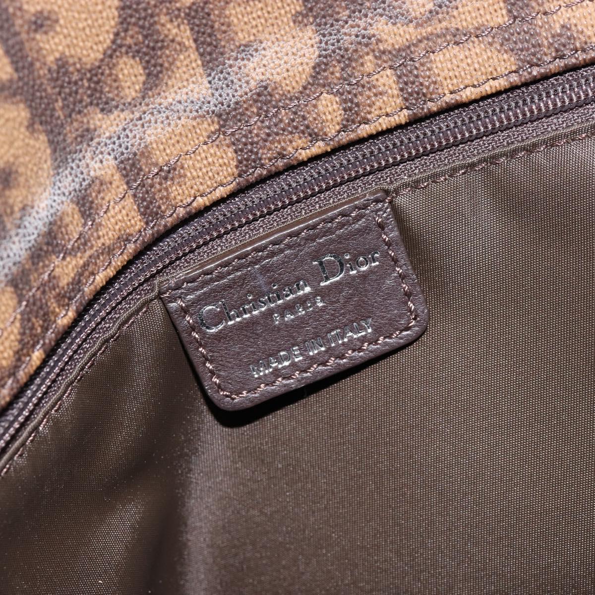 Christian Dior Trotter Canvas Chain Tote Bag PVC Romantic Navy Gold Auth 150839