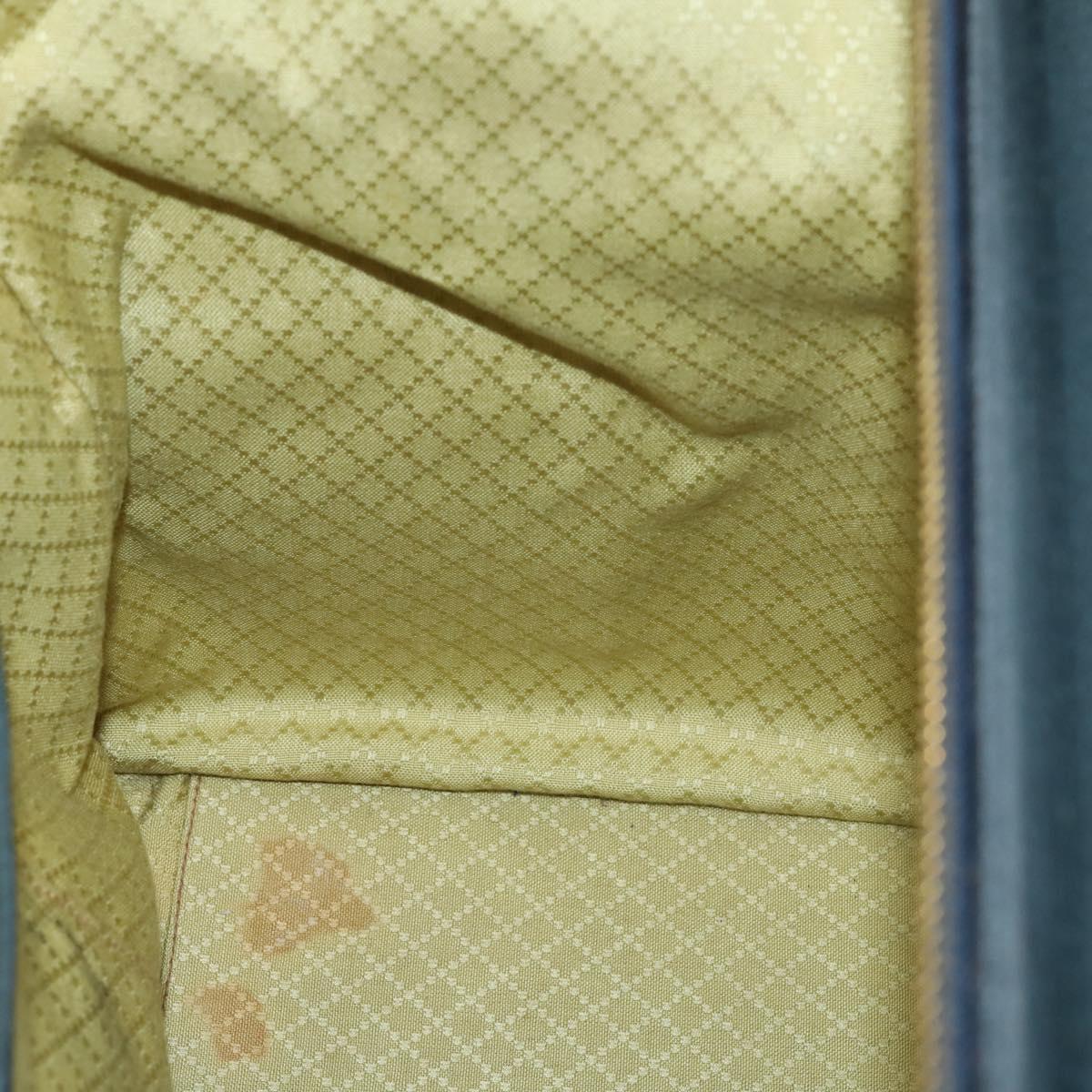 GUCCI GG Supreme Sherry Line Boston Bag PVC Navy Gold Auth 150841