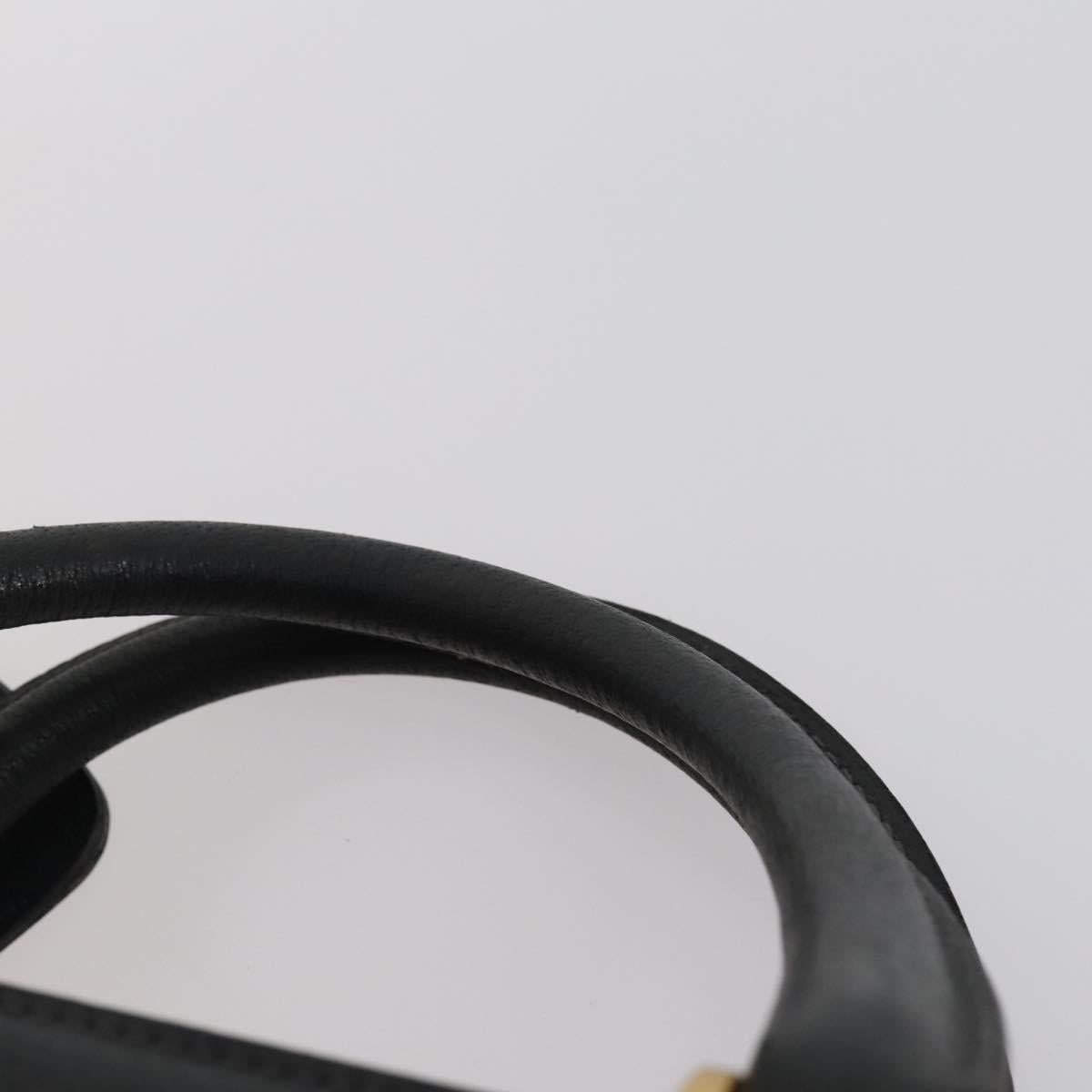 GUCCI GG Supreme Sherry Line Boston Bag PVC Navy Gold Auth 150841