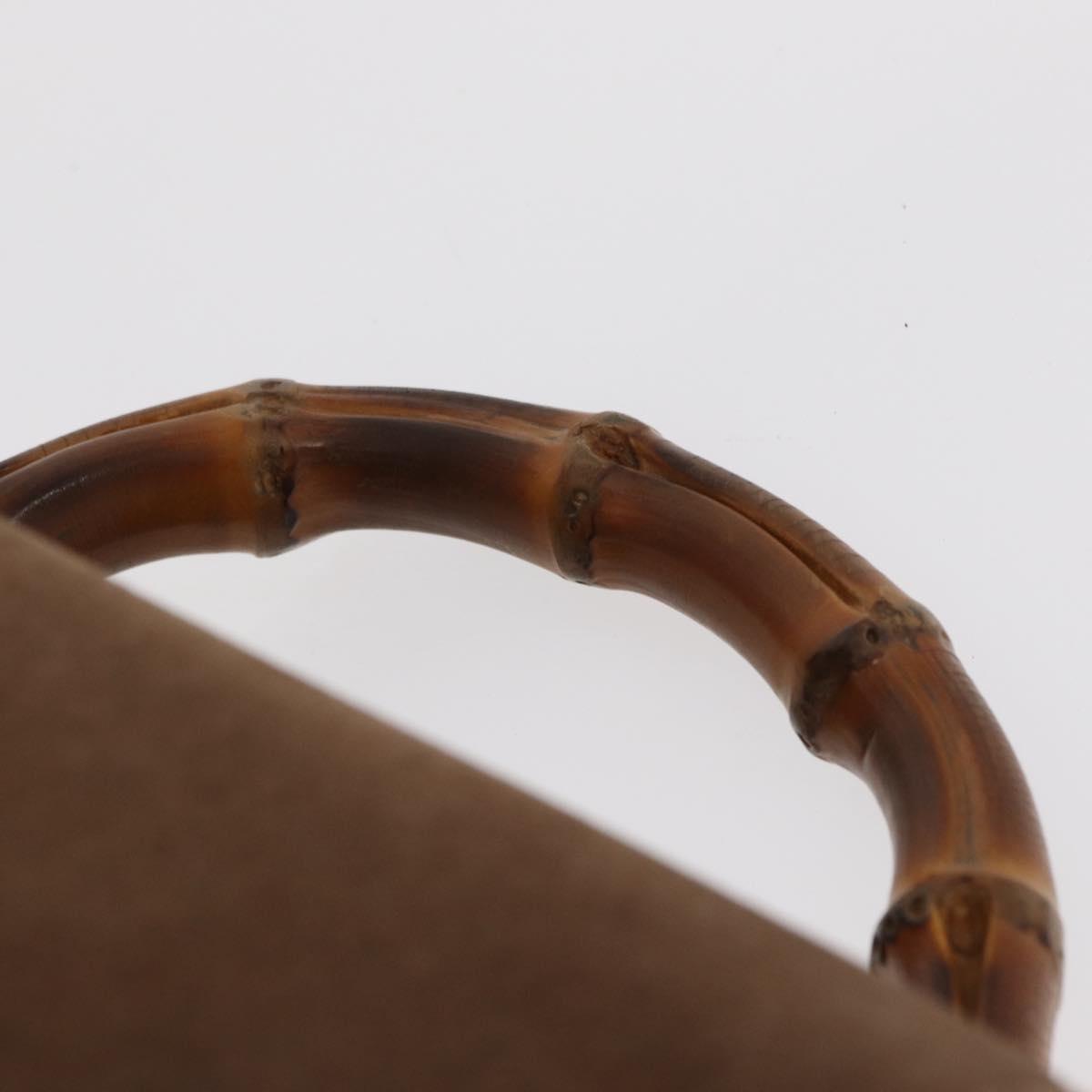 GUCCI Bamboo Backpack Suede Brown Gold 003 58 0016 Auth 150842