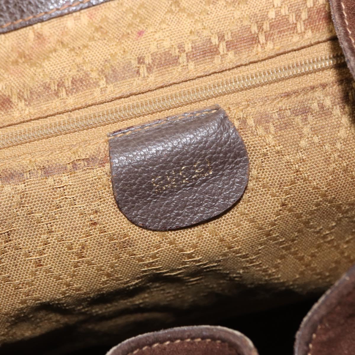 GUCCI Bamboo Backpack Suede Brown Gold 003 58 0016 Auth 150842