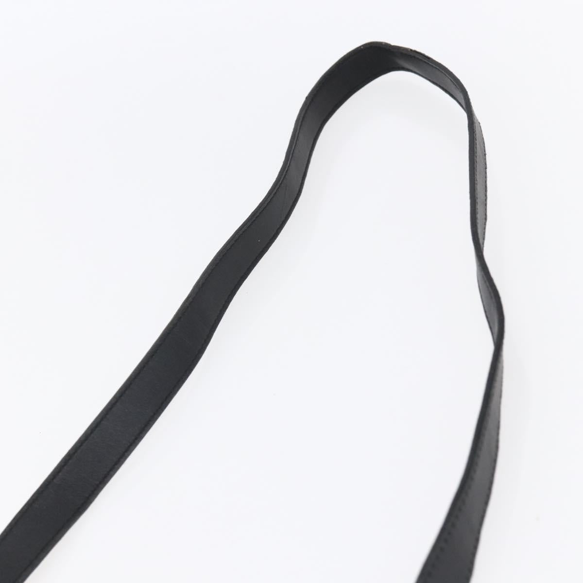 CELINE Hand Bag Leather 2way Black Gold Auth 150847