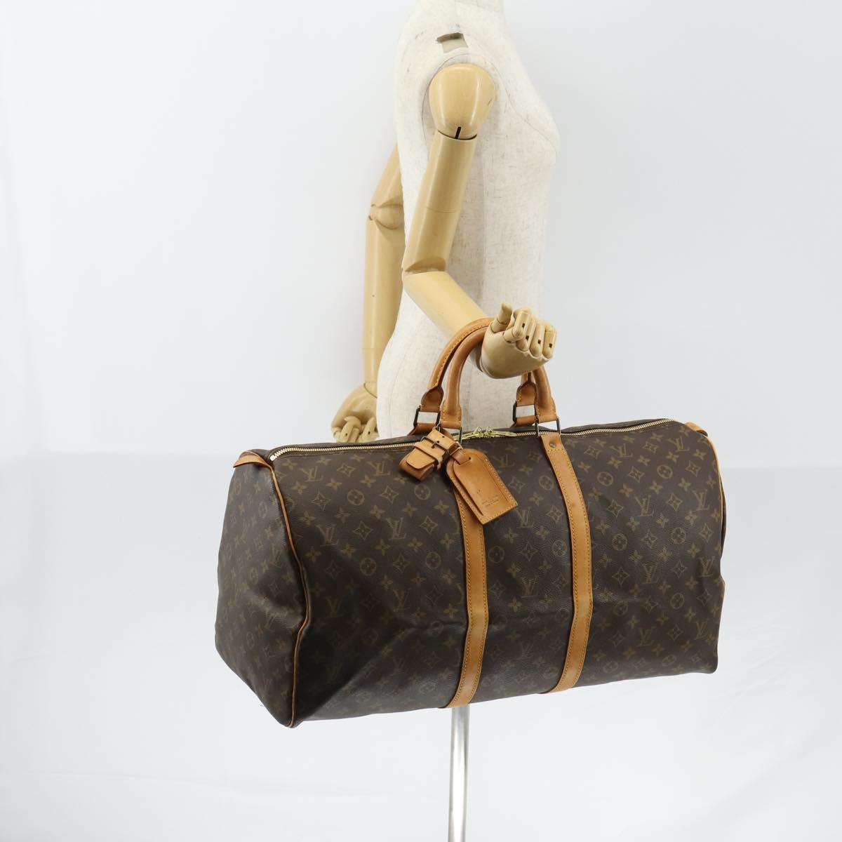 LOUIS VUITTON Monogram Keepall 55 Boston Bag M41424 LV Auth 150854