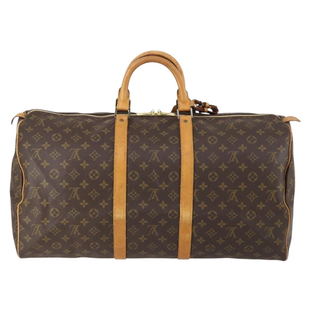 LOUIS VUITTON Monogram Keepall 55 Boston Bag M41424 LV Auth 150854
