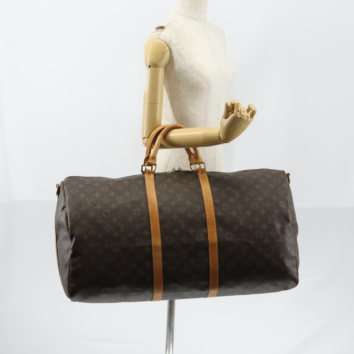 LOUIS VUITTON Monogram Keepall Bandouliere 60 Boston Bag M41412 LV Auth 150861