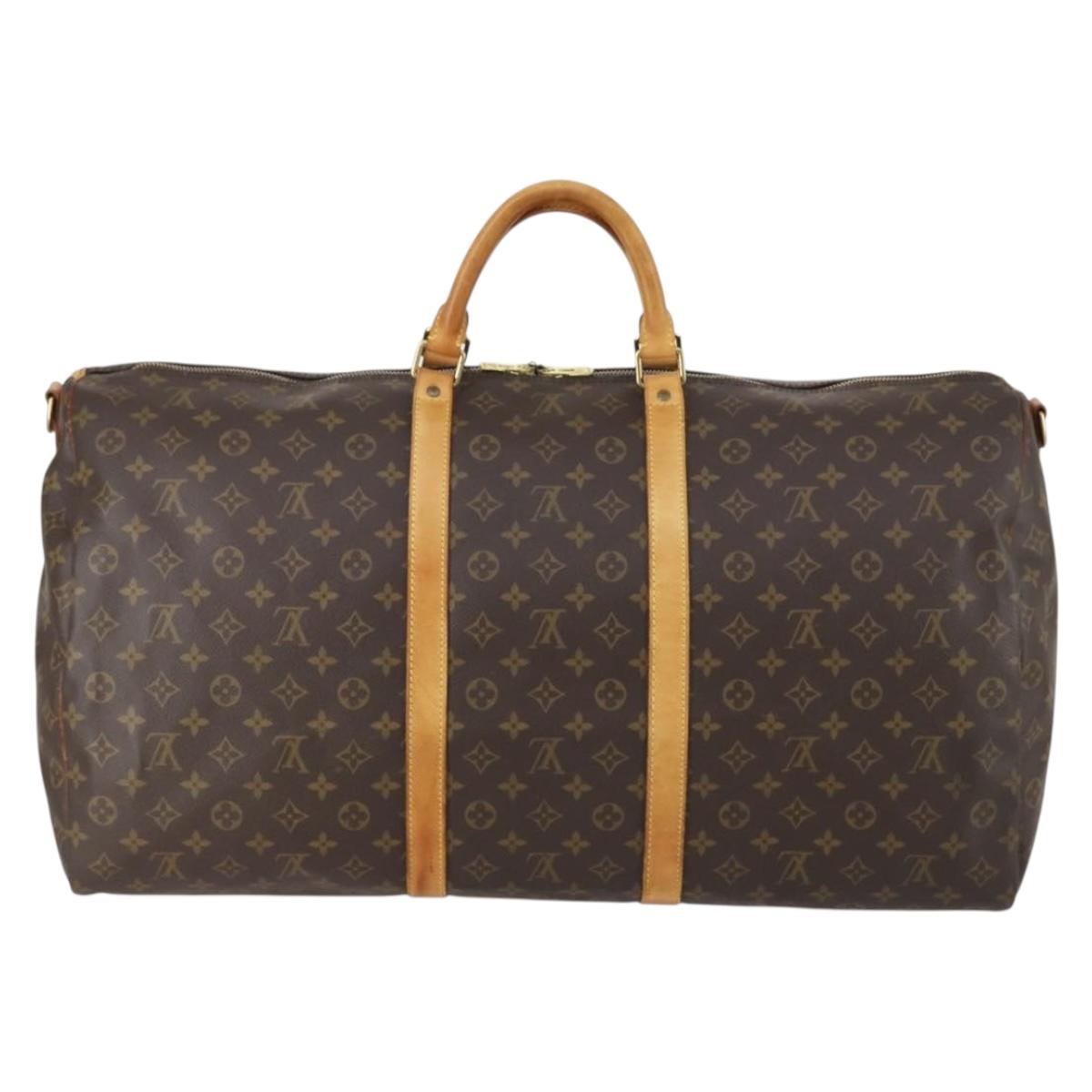 LOUIS VUITTON Monogram Keepall Bandouliere 60 Boston Bag M41412 LV Auth 150861