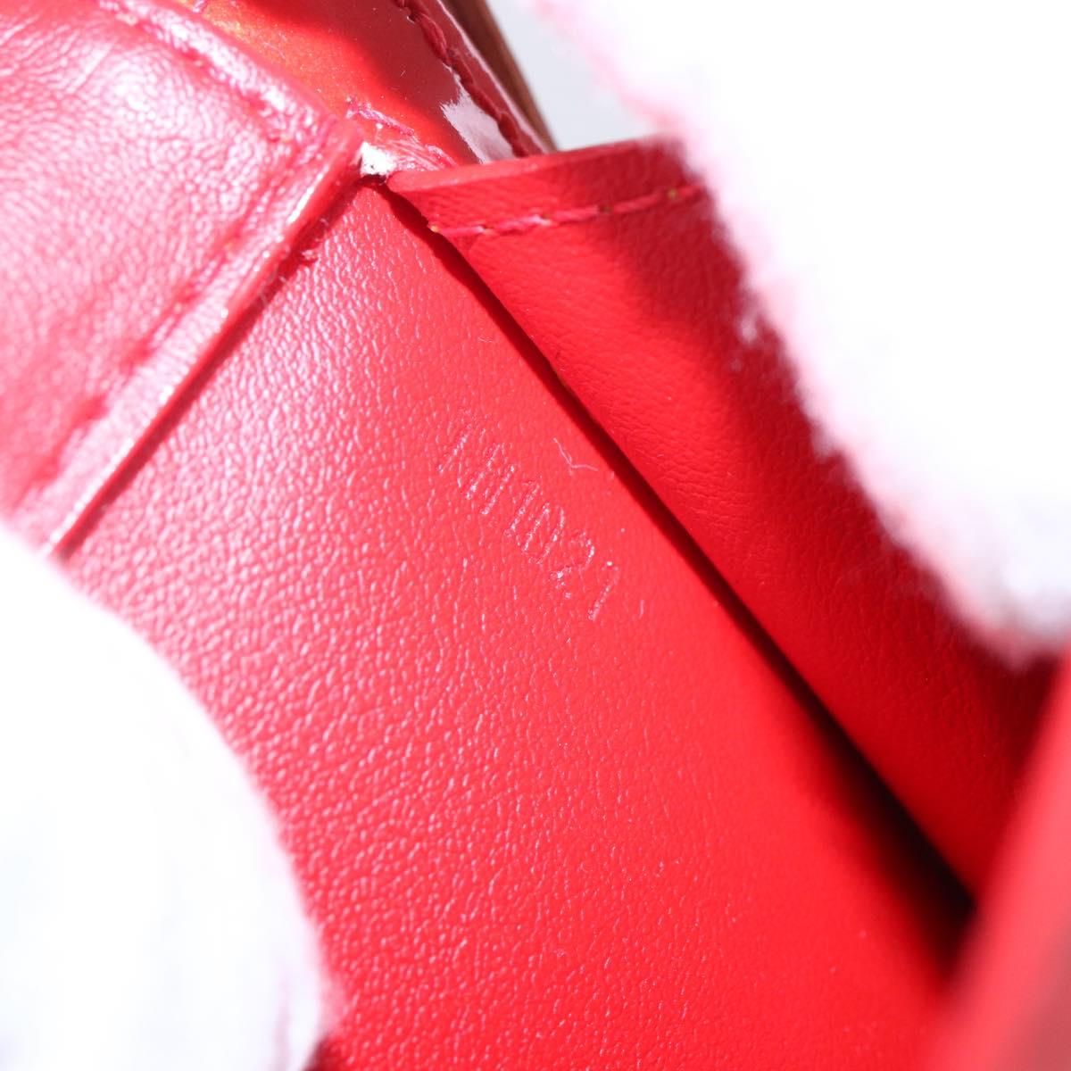 LOUIS VUITTON Monogram Vernis Motto Accessory Pouch Red M91137 LV Auth 150865