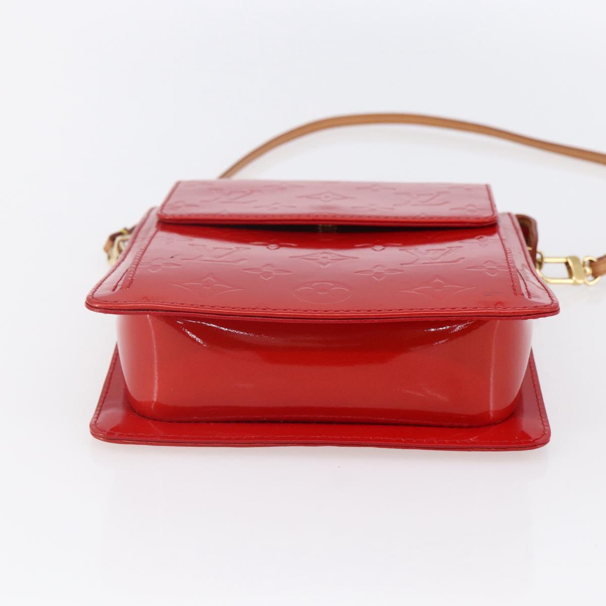 LOUIS VUITTON Monogram Vernis Motto Accessory Pouch Red M91137 LV Auth 150865