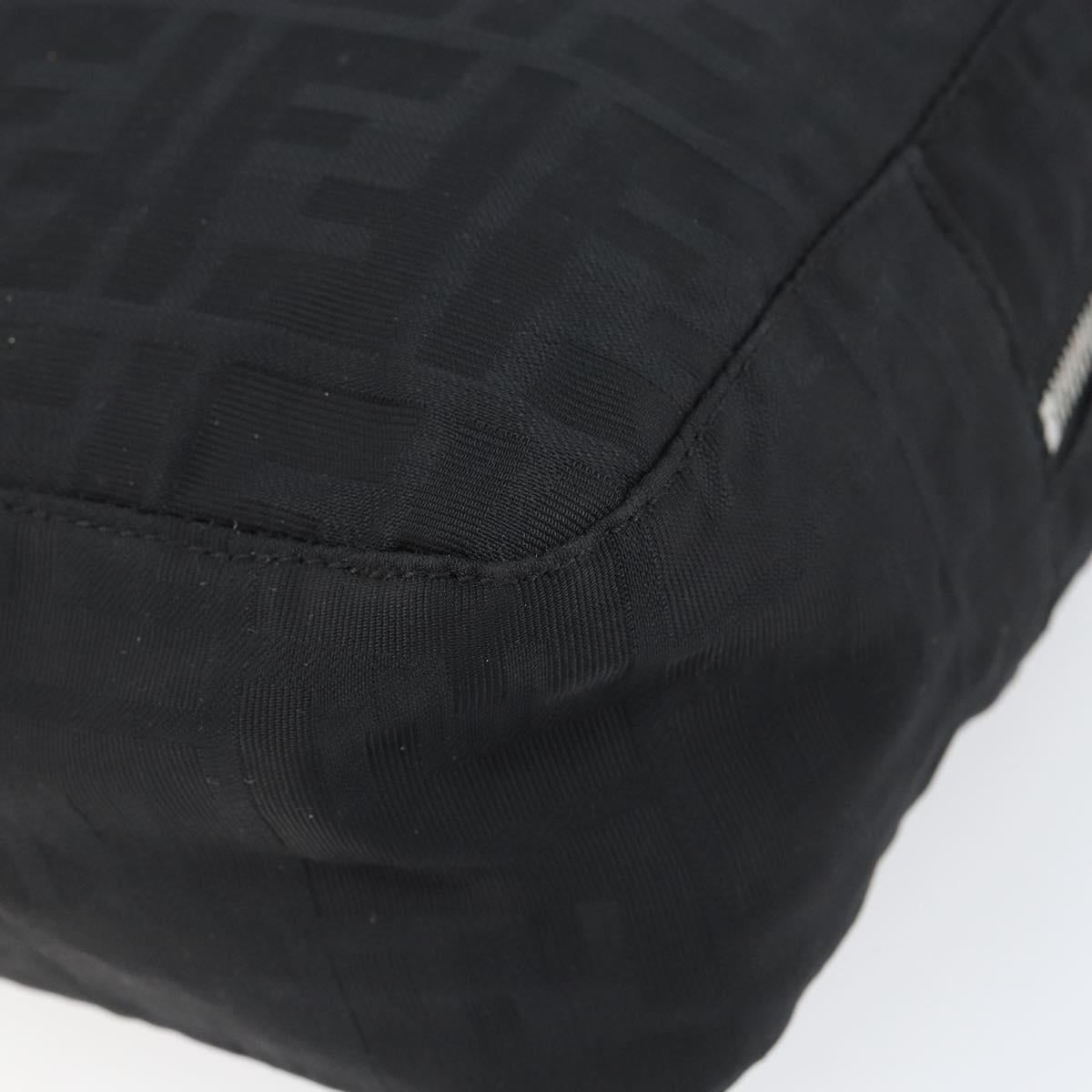 FENDI Zucca Canvas Tote Bag Black Brown Auth 150868