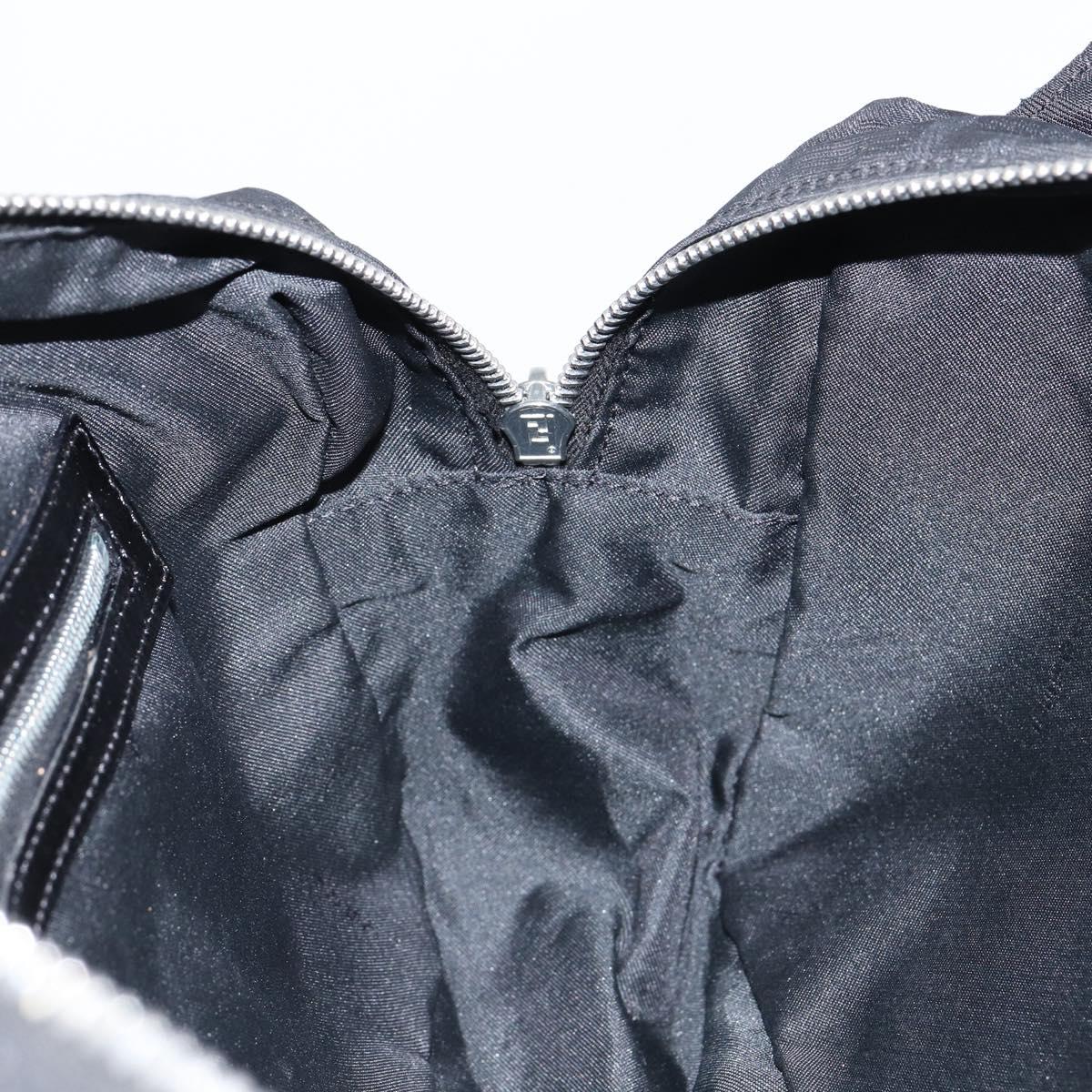 FENDI Zucca Canvas Tote Bag Black Brown Auth 150868