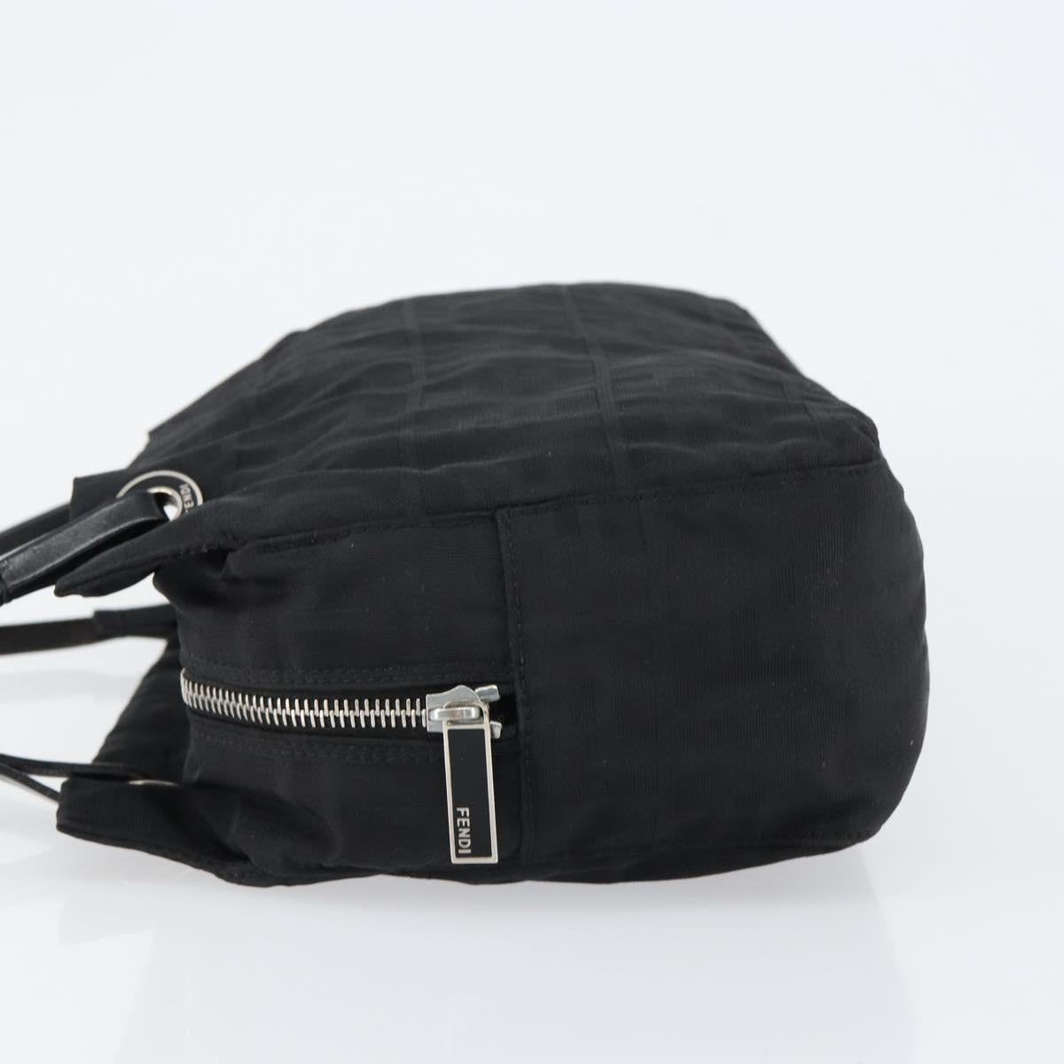 FENDI Zucca Canvas Tote Bag Black Brown Auth 150868