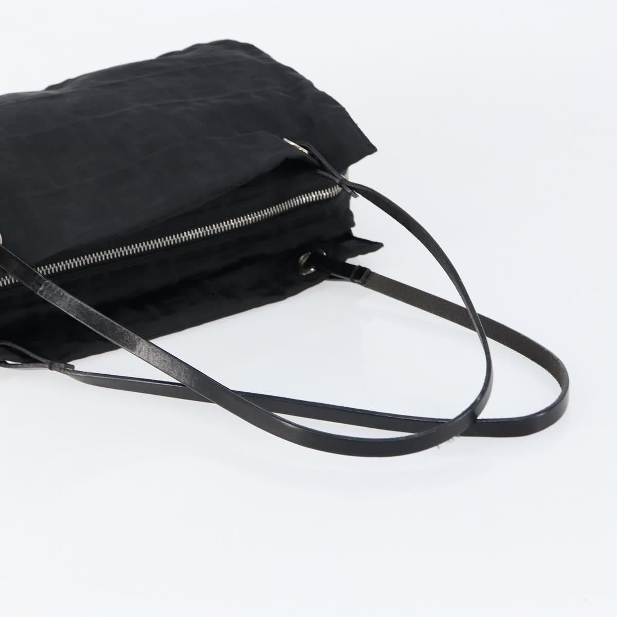 FENDI Zucca Canvas Tote Bag Black Brown Auth 150868