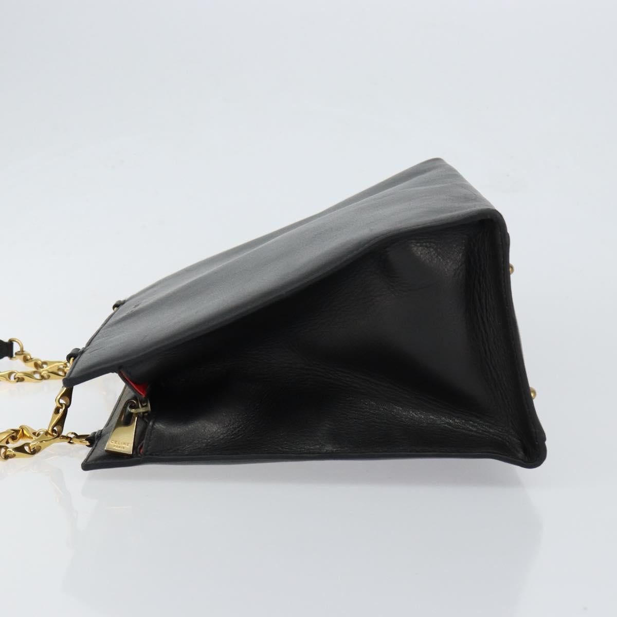 CELINE Macadam Canvas Tote Bag Leather Black Gold Auth 150870