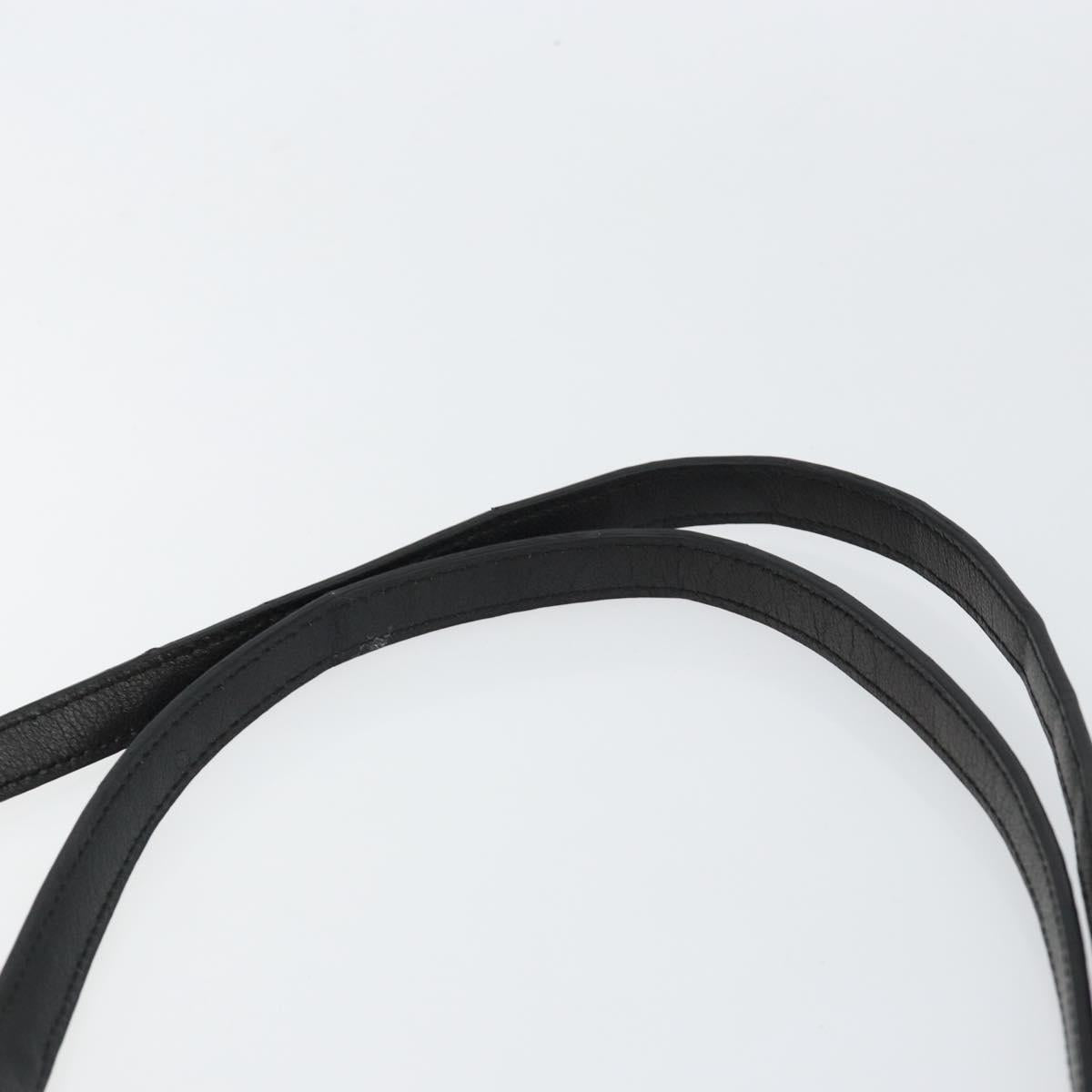 CELINE Macadam Canvas Tote Bag Leather Black Gold Auth 150870