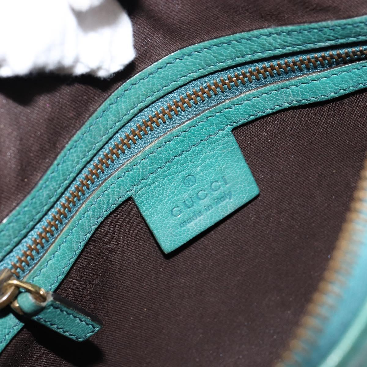 GUCCI Interlocking Shoulder Bag Leather Green Gold 121552 Auth 150873