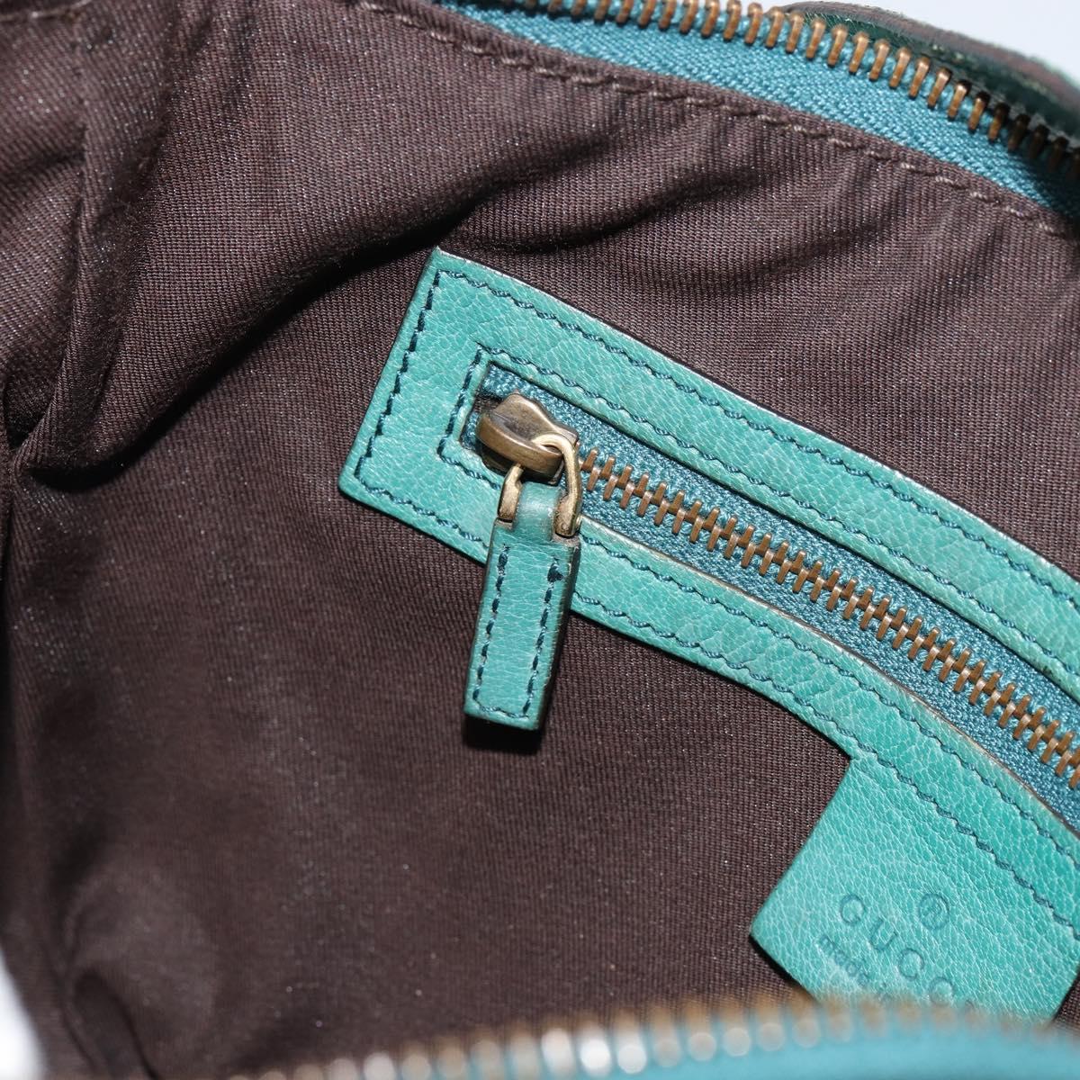 GUCCI Interlocking Shoulder Bag Leather Green Gold 121552 Auth 150873