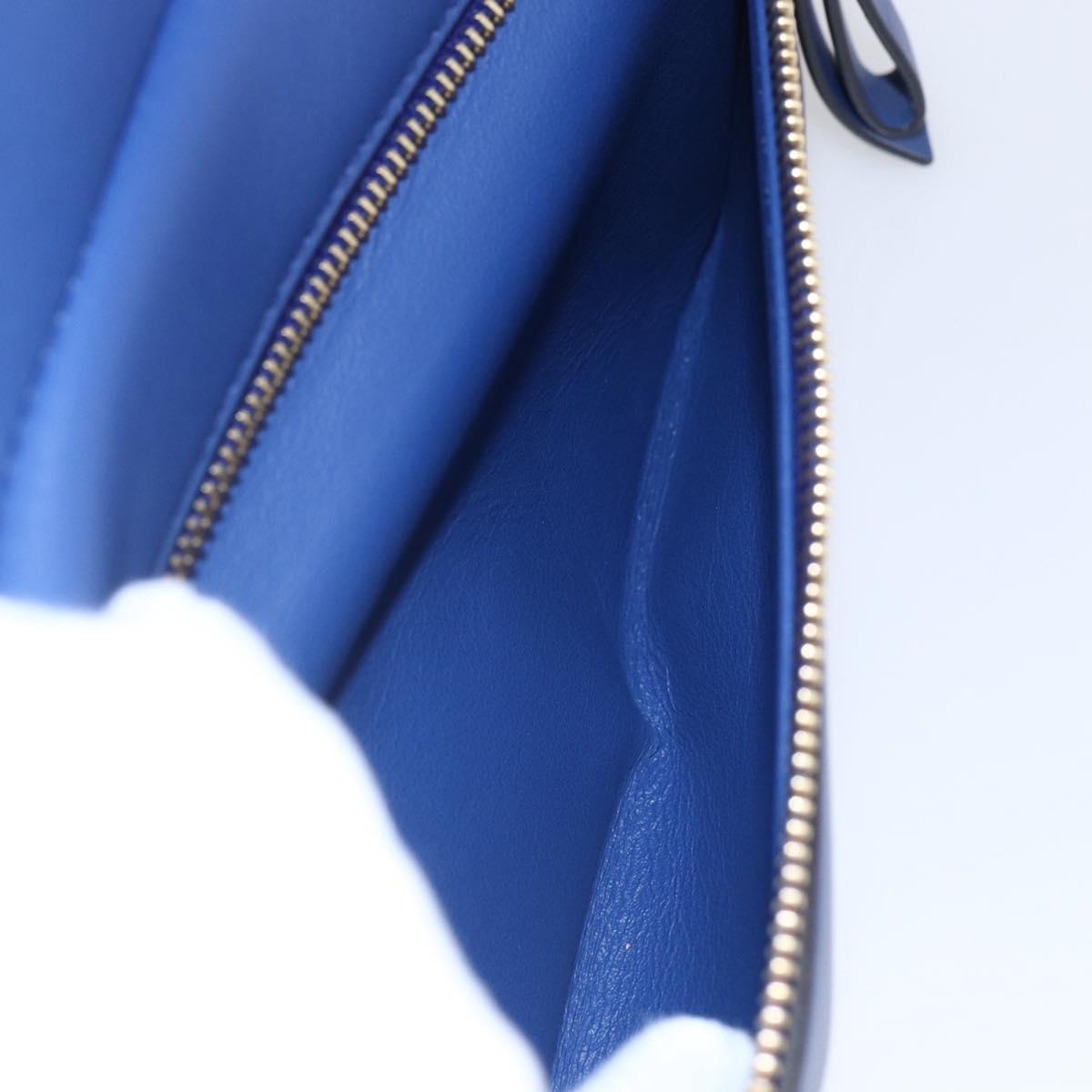 Salvatore Ferragamo Gancini Hand Bag Leather 2way Blue Gold Auth 150875