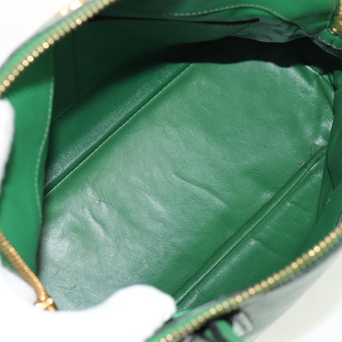 PRADA Hand Bag Safiano leather 2way Green Gold Auth 150877V