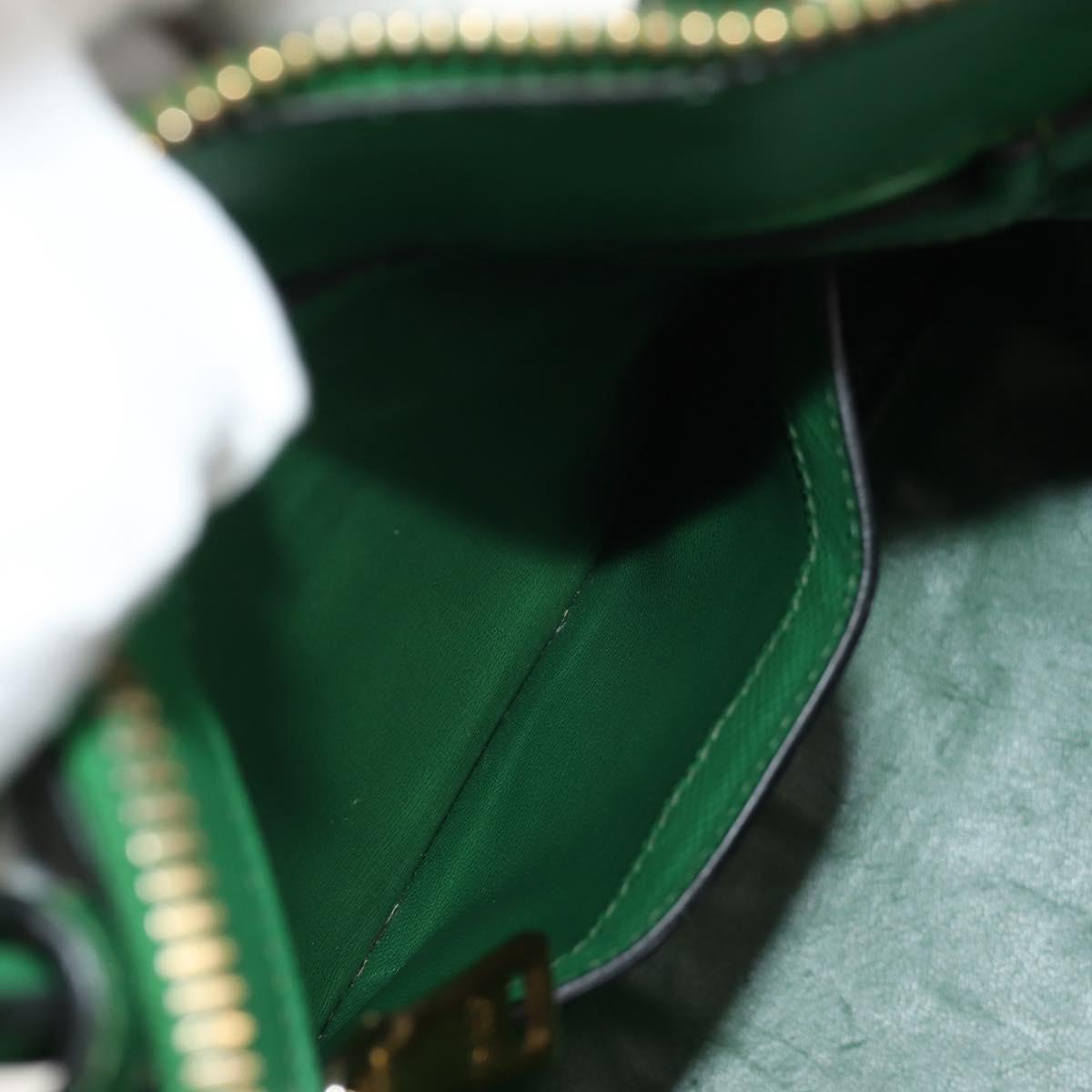 PRADA Hand Bag Safiano leather 2way Green Gold Auth 150877V