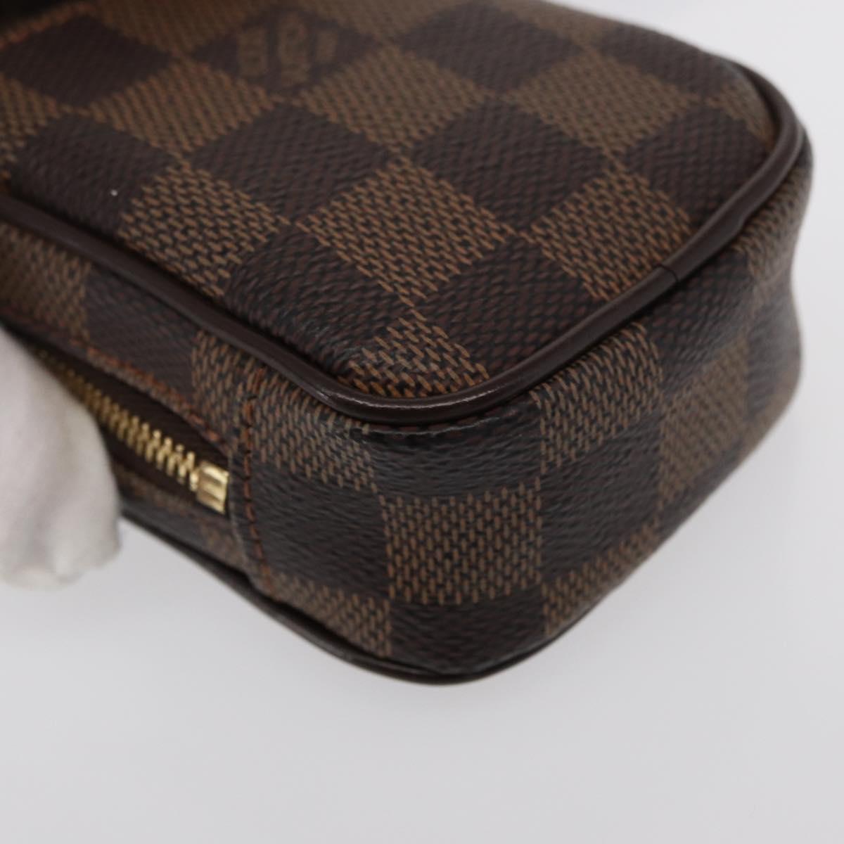 LOUIS VUITTON Damier Ebene Etui Okapi PM Pouch N61738 LV Auth 150882