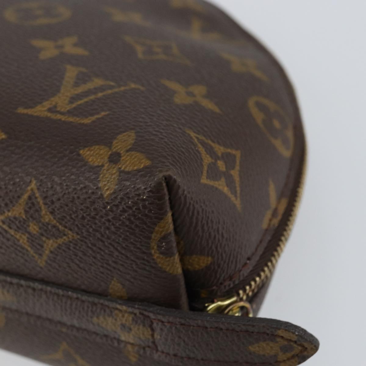 LOUIS VUITTON Monogram Trousse Demi Ronde Cosmetic Pouch M47520 LV Auth 150883