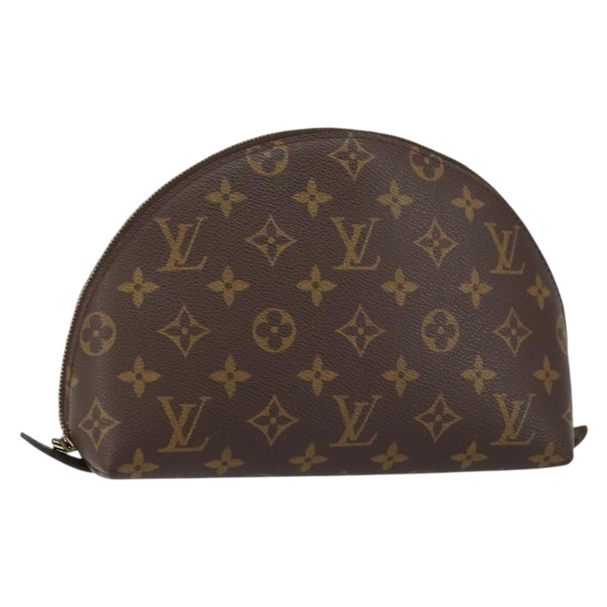 LOUIS VUITTON Monogram Trousse Demi Ronde Cosmetic Pouch M47520 LV Auth 150883