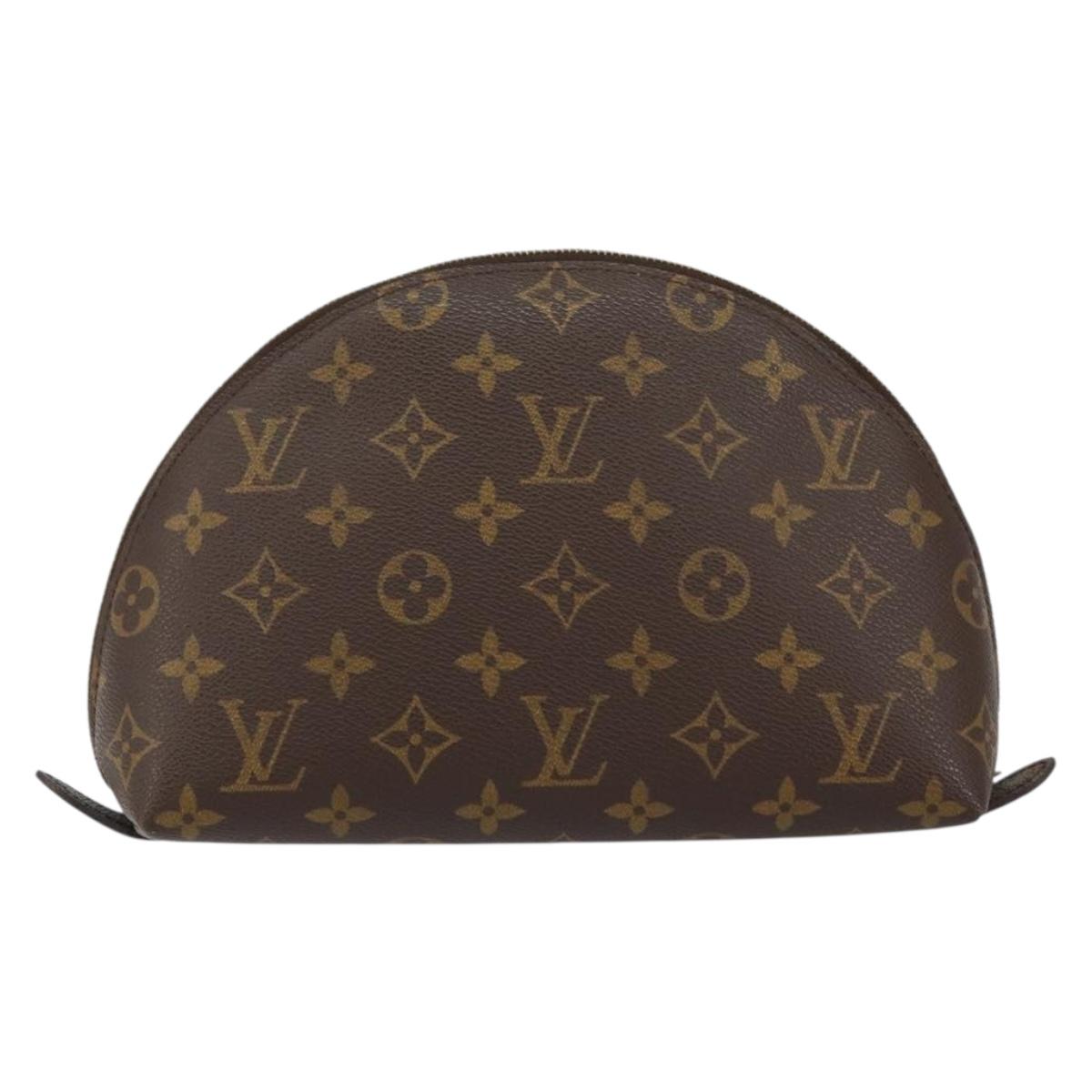 LOUIS VUITTON Monogram Trousse Demi Ronde Cosmetic Pouch M47520 LV Auth 150883