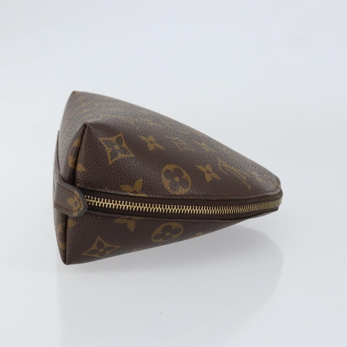 LOUIS VUITTON Monogram Trousse Demi Ronde Cosmetic Pouch M47520 LV Auth 150883