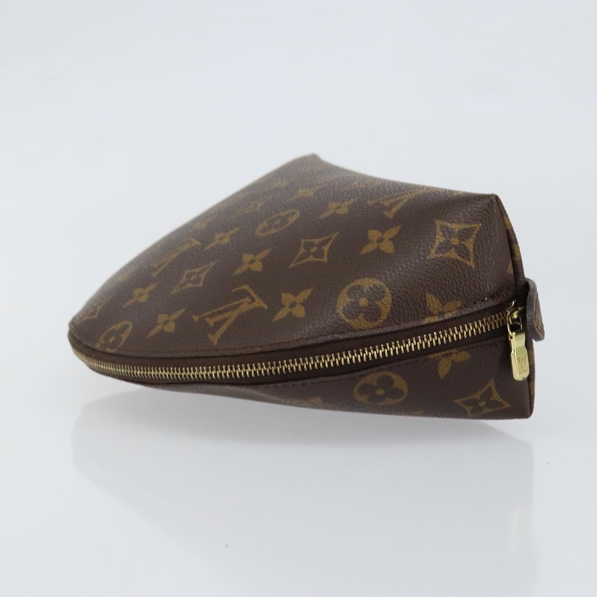 LOUIS VUITTON Monogram Trousse Demi Ronde Cosmetic Pouch M47520 LV Auth 150883