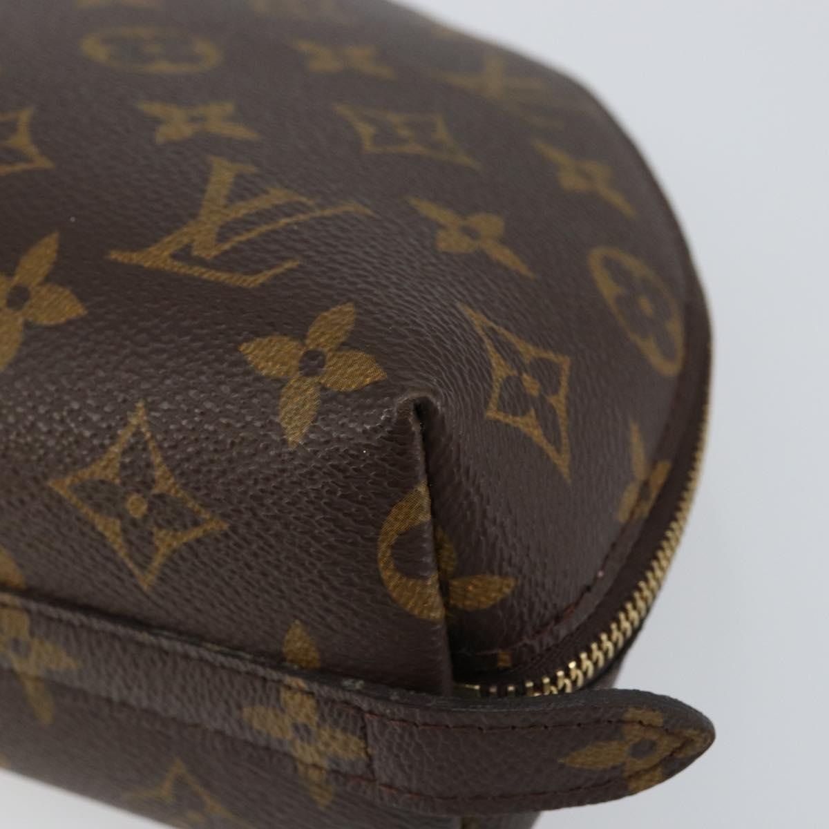 LOUIS VUITTON Monogram Trousse Demi Ronde Cosmetic Pouch M47520 LV Auth 150883