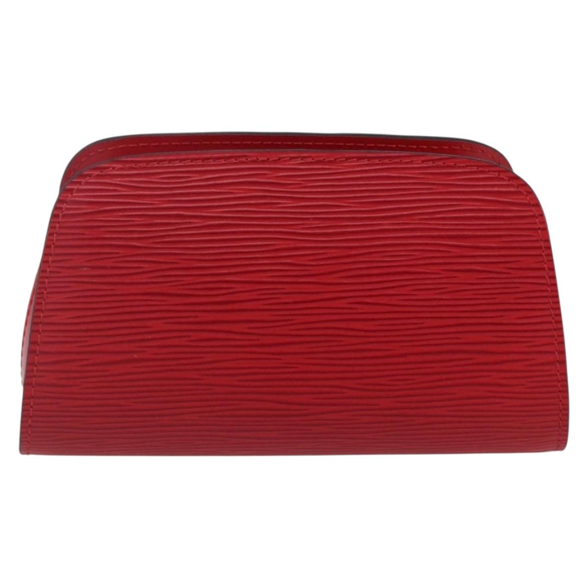 LOUIS VUITTON Epi Dauphine PM Pouch Castilian Red M48447 LV Auth 150889