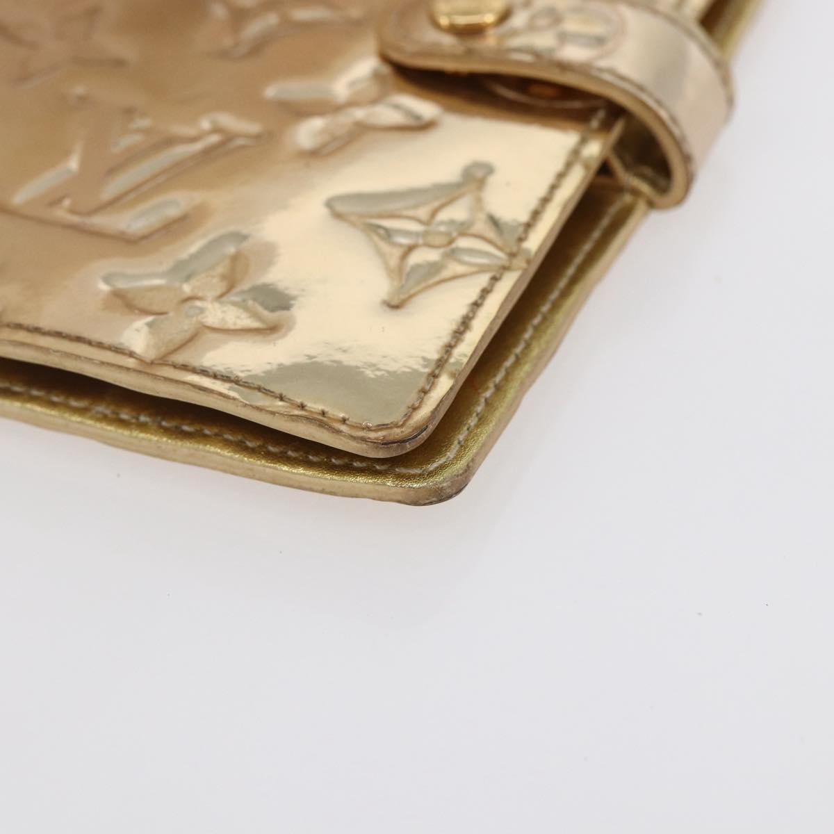 LOUIS VUITTON Miroir Agenda PM Day Planner Cover Gold R20962 LV Auth 150895