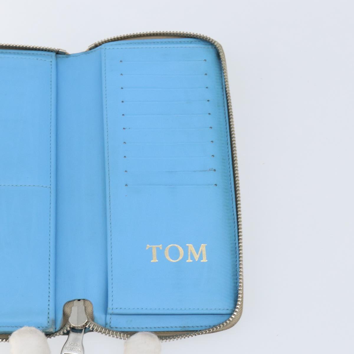 LOUIS VUITTON Taurillon Climbing Zippy Wallet Vertical Wallet M81573 Auth 150898