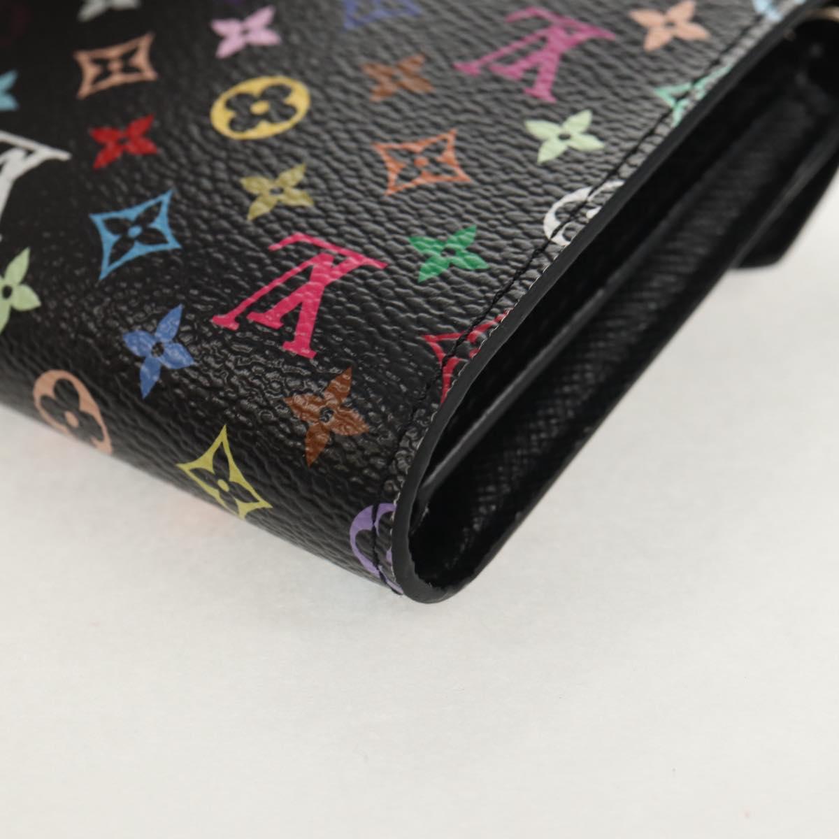 LOUIS VUITTON Multicolor Portefeuille Victorine Wallet Black M14163 Auth 150899M