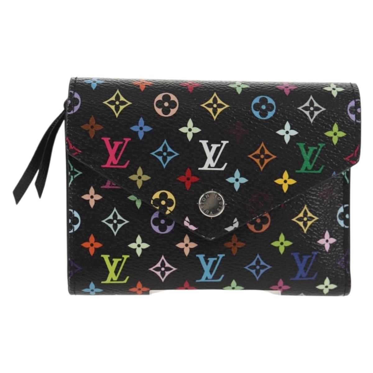 LOUIS VUITTON Multicolor Portefeuille Victorine Wallet Black M14163 Auth 150899M