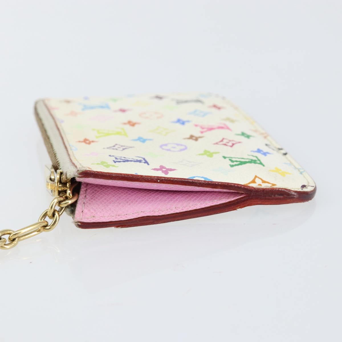 LOUIS VUITTON Monogram Multicolor Pochette ClesNM Purse White M93734 Auth 150900