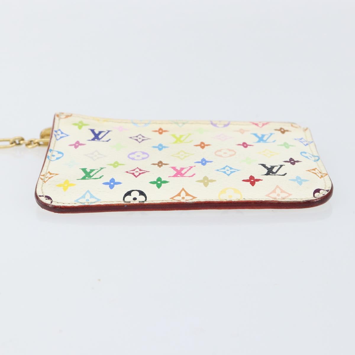 LOUIS VUITTON Monogram Multicolor Pochette ClesNM Purse White M93734 Auth 150900