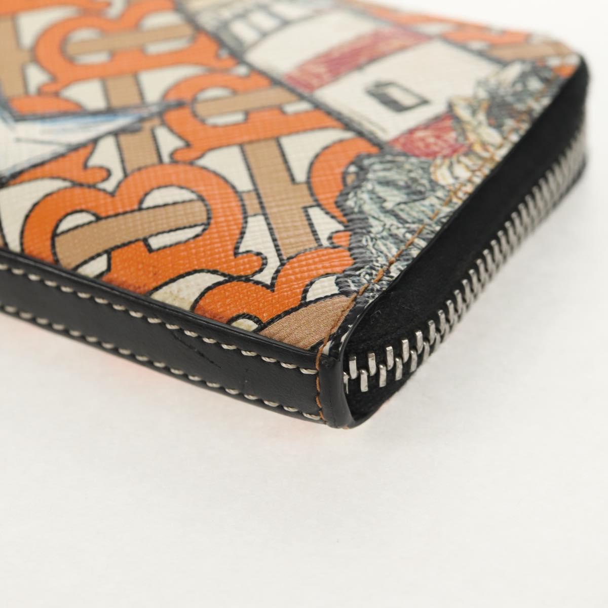 BURBERRY Coin Purse Neck Pouch PVC Beige Silver Auth 150901M