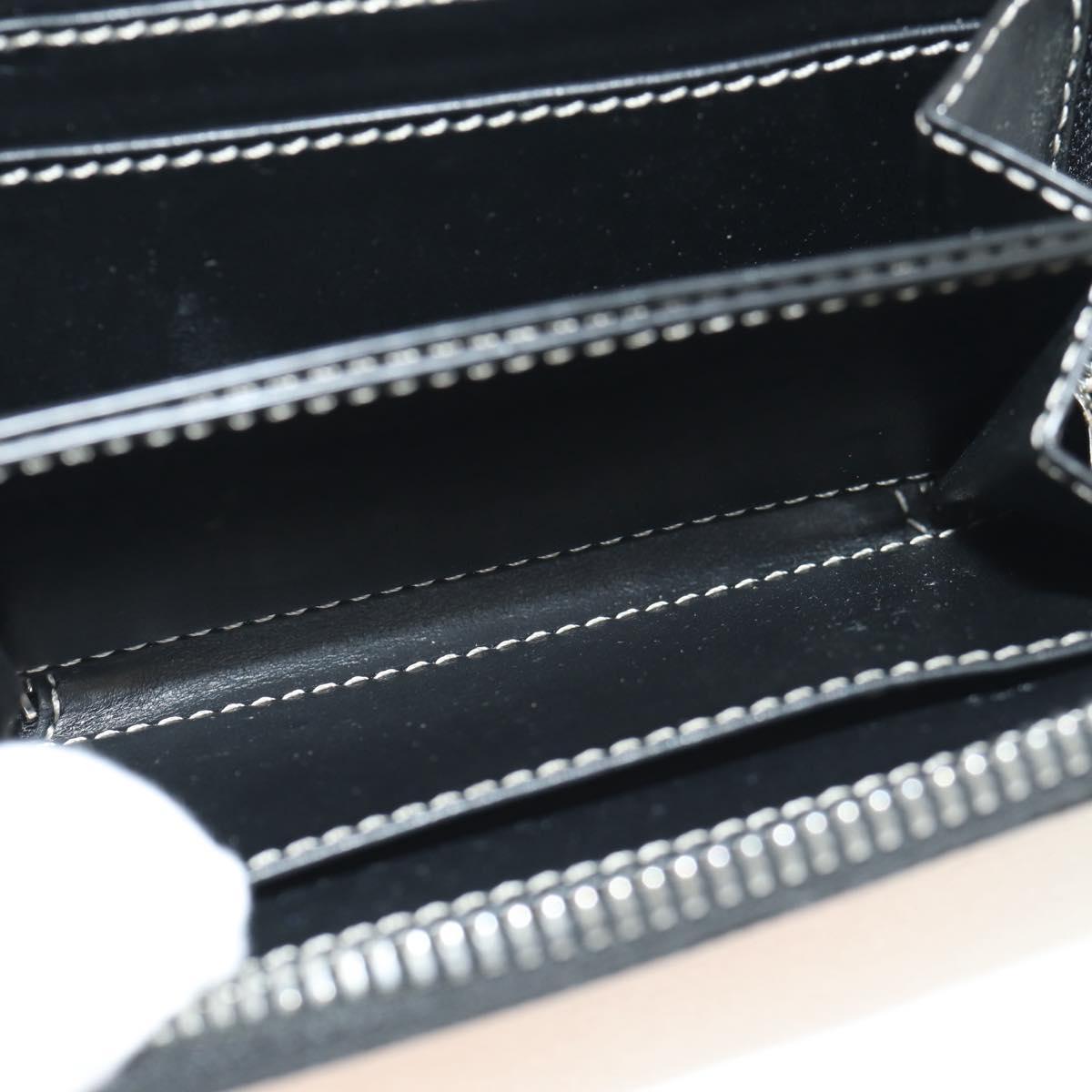 BURBERRY Coin Purse Neck Pouch PVC Beige Silver Auth 150901M