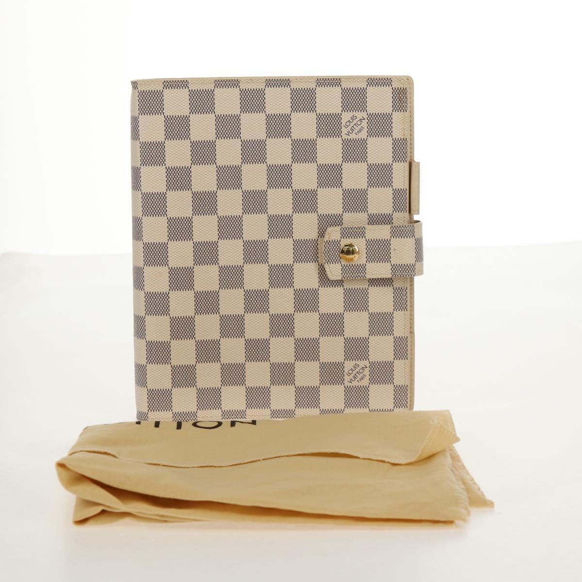 LOUIS VUITTON Damier Azur Agenda GM Day Planner Cover R20708 LV Auth 150903SAV
