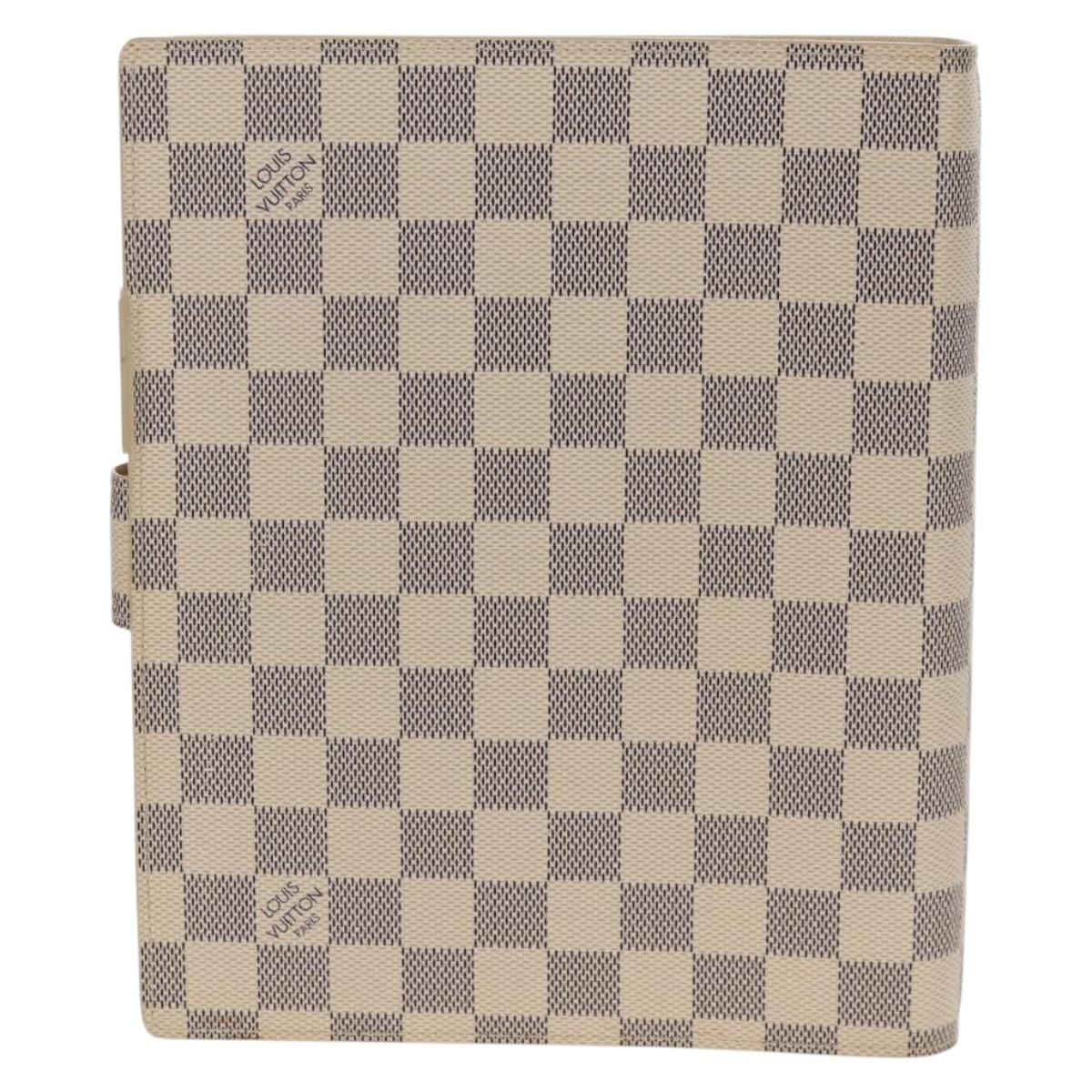 LOUIS VUITTON Damier Azur Agenda GM Day Planner Cover R20708 LV Auth 150903AV