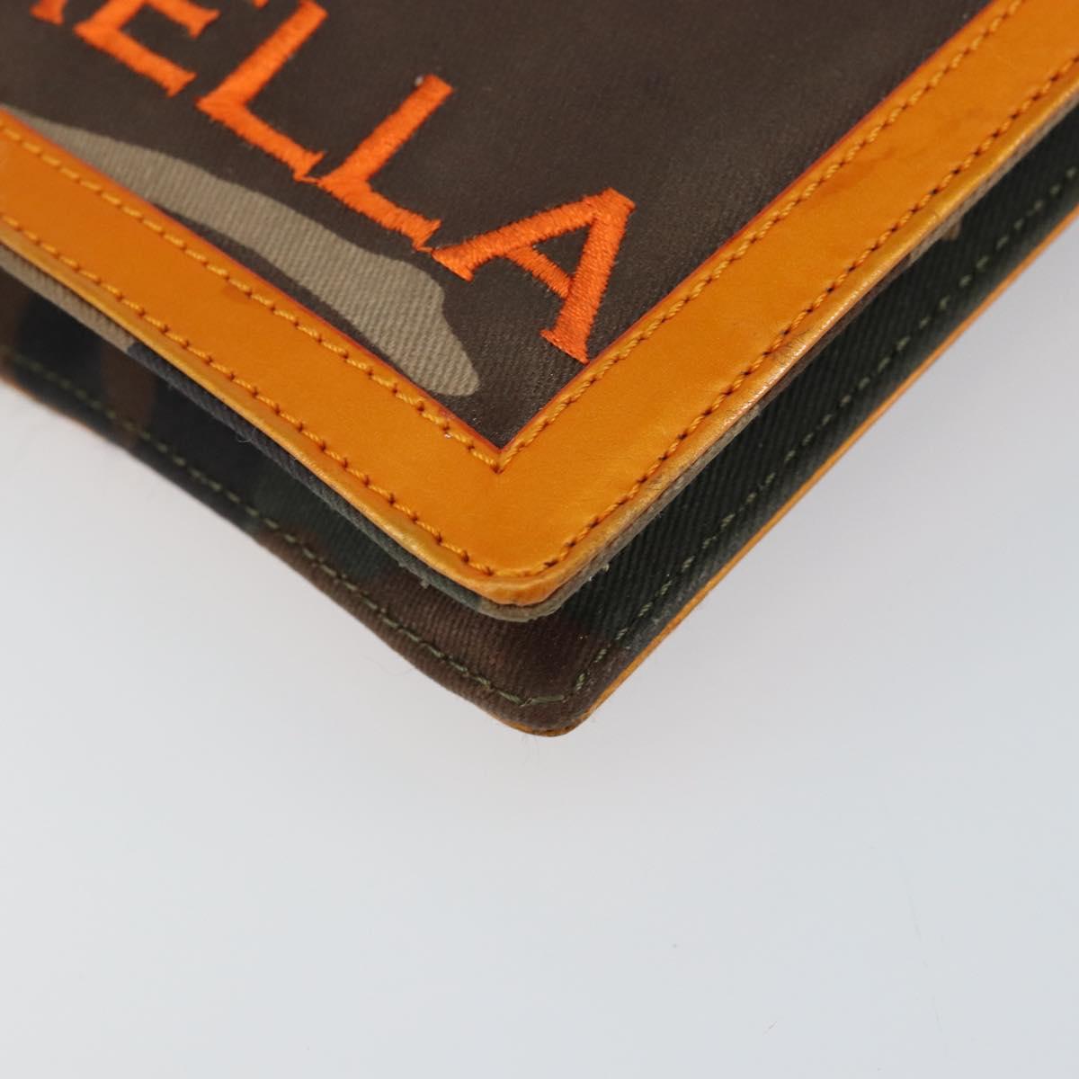 Christian Dior DIORELLA Shoulder Bag Canvas Orange Gold Auth 150905V