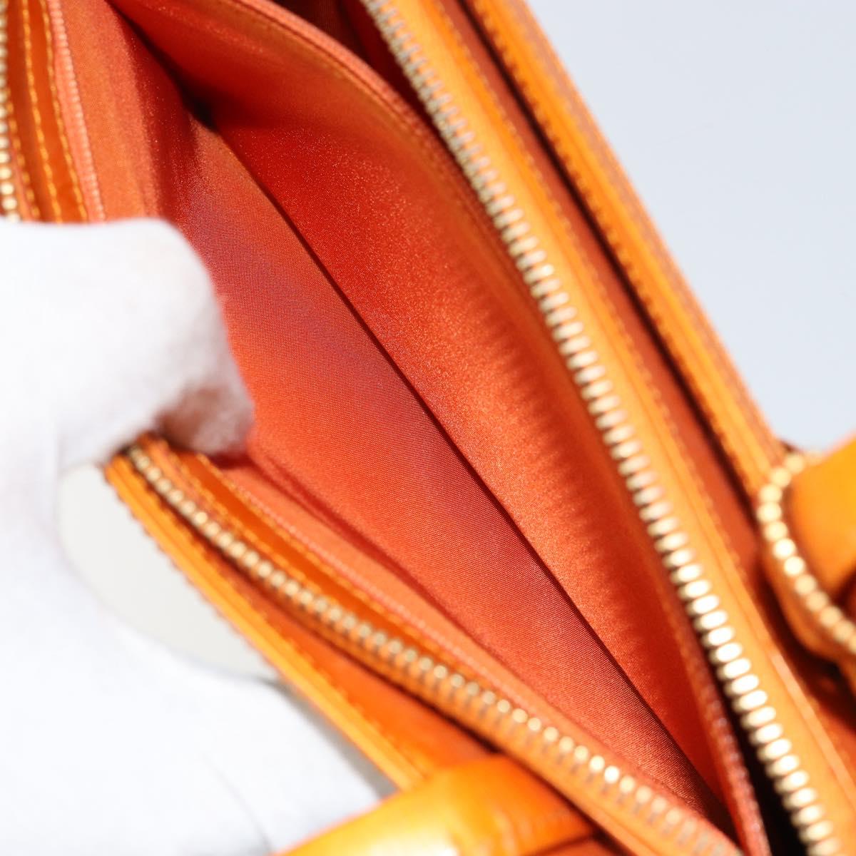 Christian Dior DIORELLA Shoulder Bag Canvas Orange Gold Auth 150905V