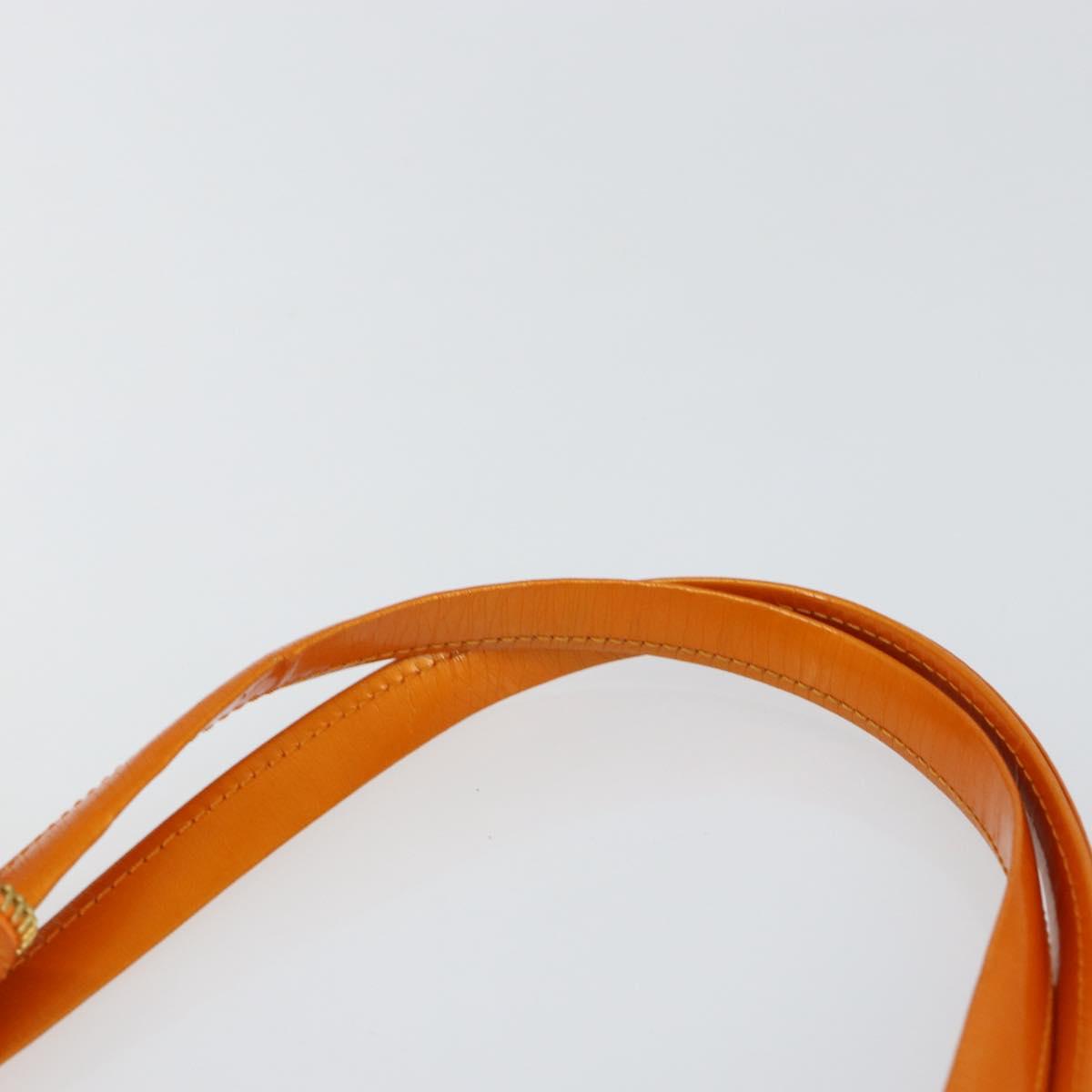 Christian Dior DIORELLA Shoulder Bag Canvas Orange Gold Auth 150905V