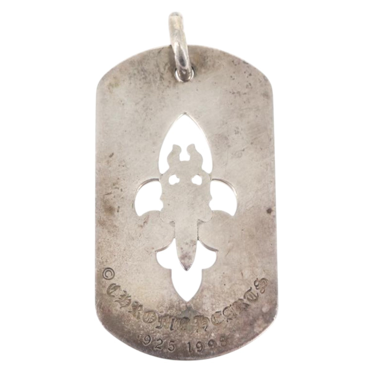 Chrome Hearts Cutout Flare Dagger Dog Tag Pendant Top Ag925 Silver Auth 150920AM