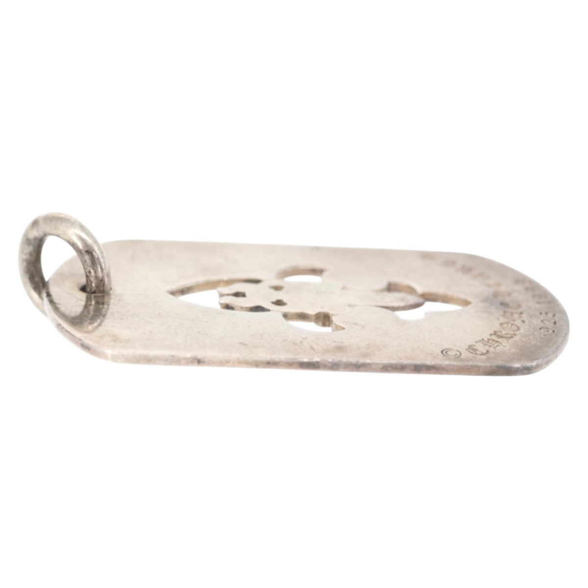 Chrome Hearts Cutout Flare Dagger Dog Tag Pendant Top Ag925 Silver Auth 150920AM